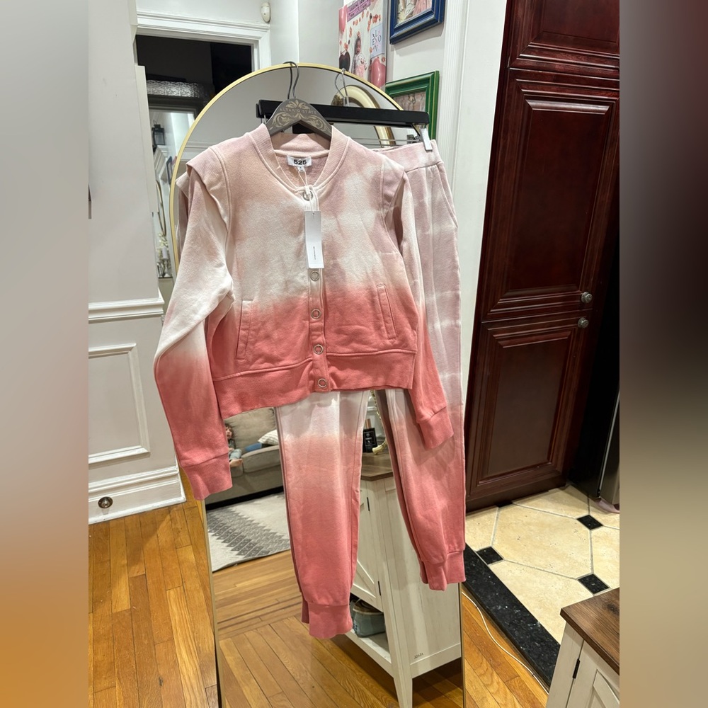 525 America Pink and White Tie-Dye jogger Set